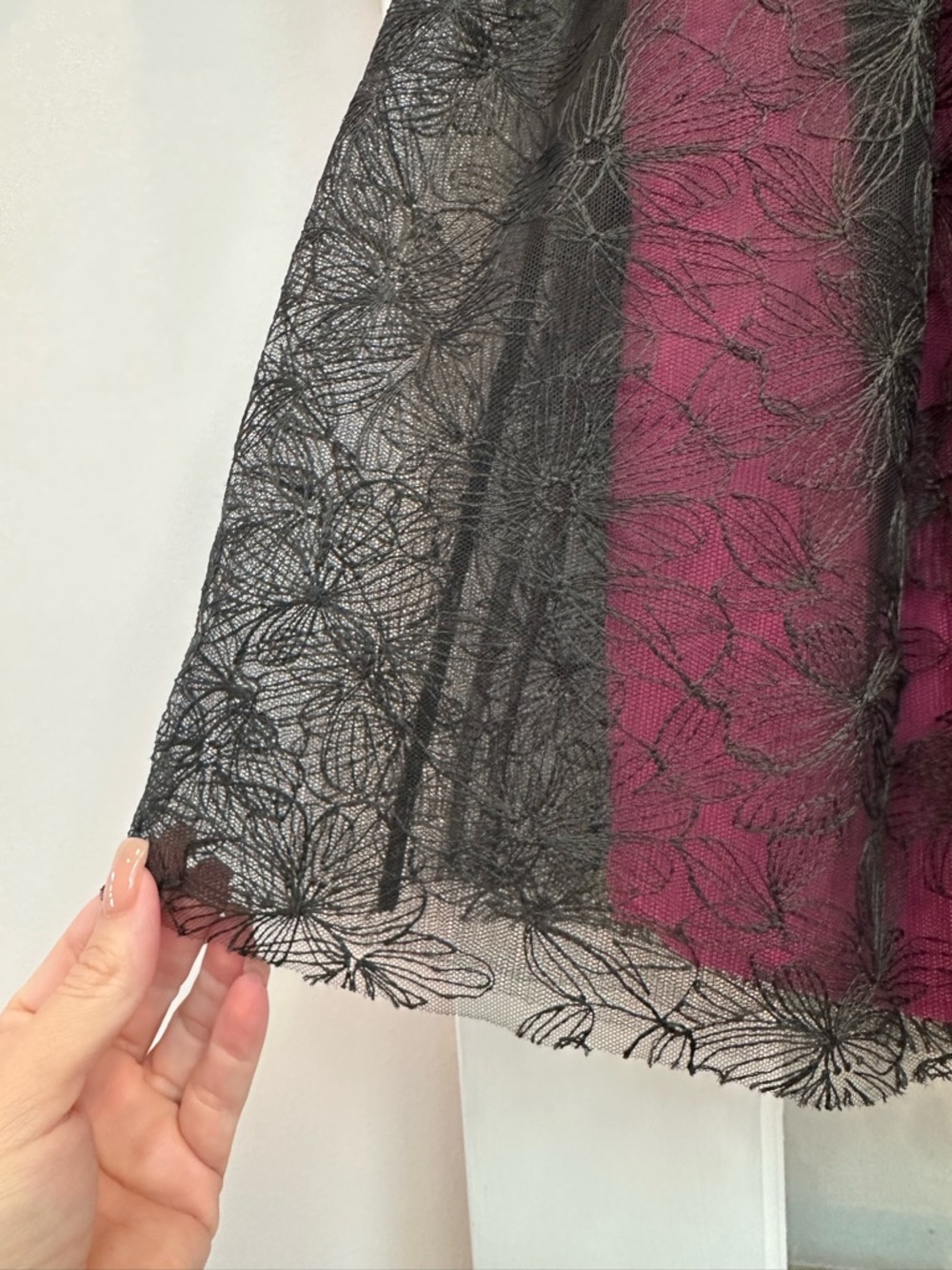 Ladaire Whimsigoth Fairy Black Lace Floral Overlay Pink Skirt Size XL NWT - Picture 5 of 11